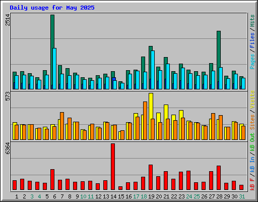Daily usage for May 2025