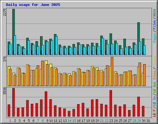Daily usage for June 2025