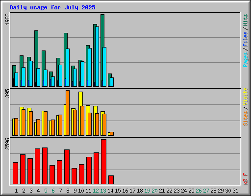 Daily usage for July 2025