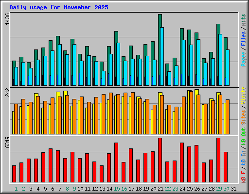 Daily usage for November 2025